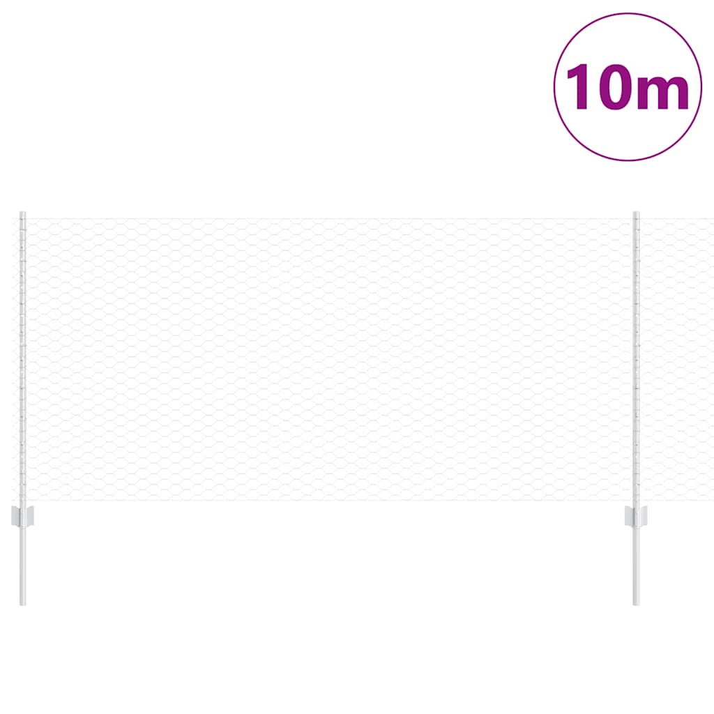 Recinzione Vidaxxl con palo argento 1 x 10 m in acciaio
