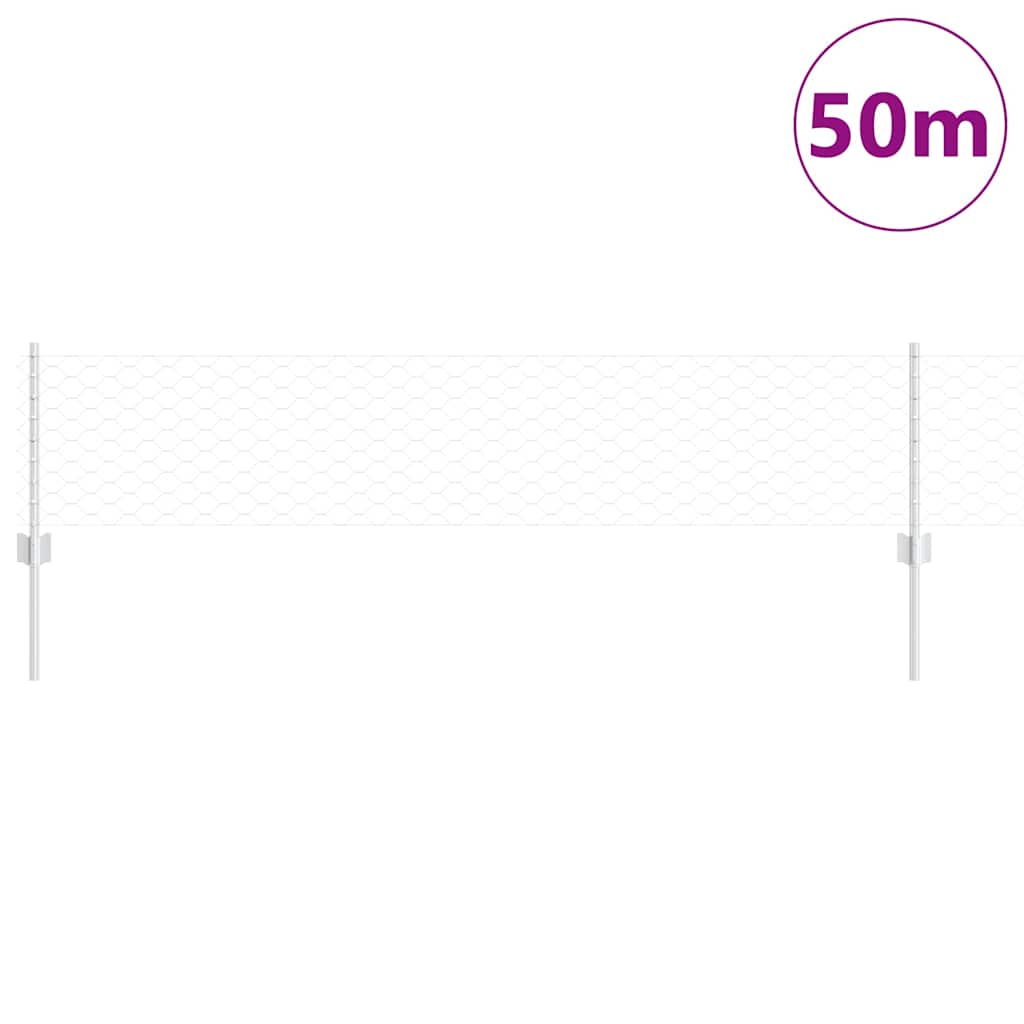 Recinzione Vidaxxl con palo argento 0,4 x 50 m in acciaio