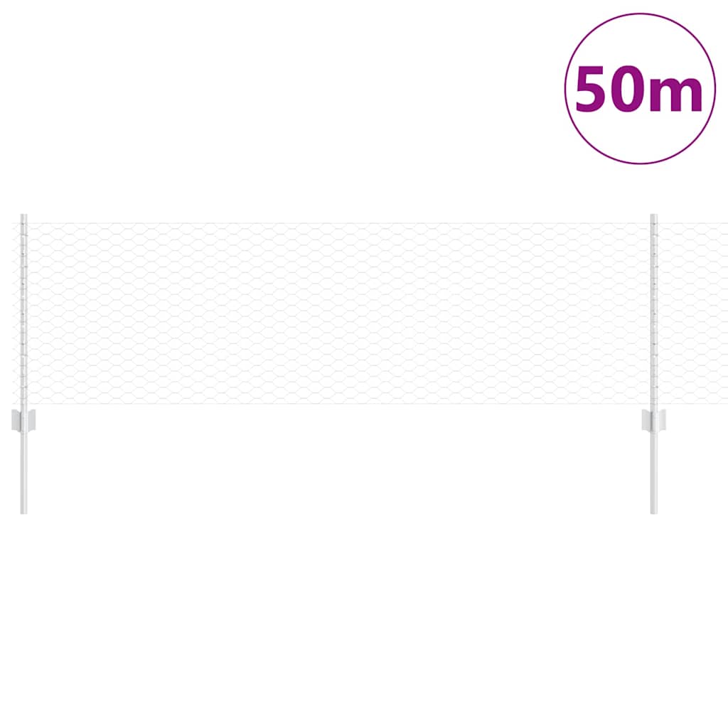 Recinzione Vidaxxl con palo argento 0,6 x 50 m in acciaio