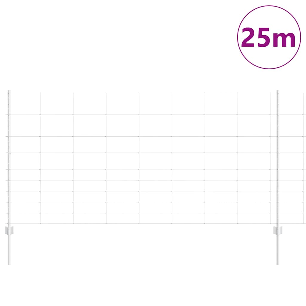 Valla vidaxxl con poste plata 1,2 x 25 m acero