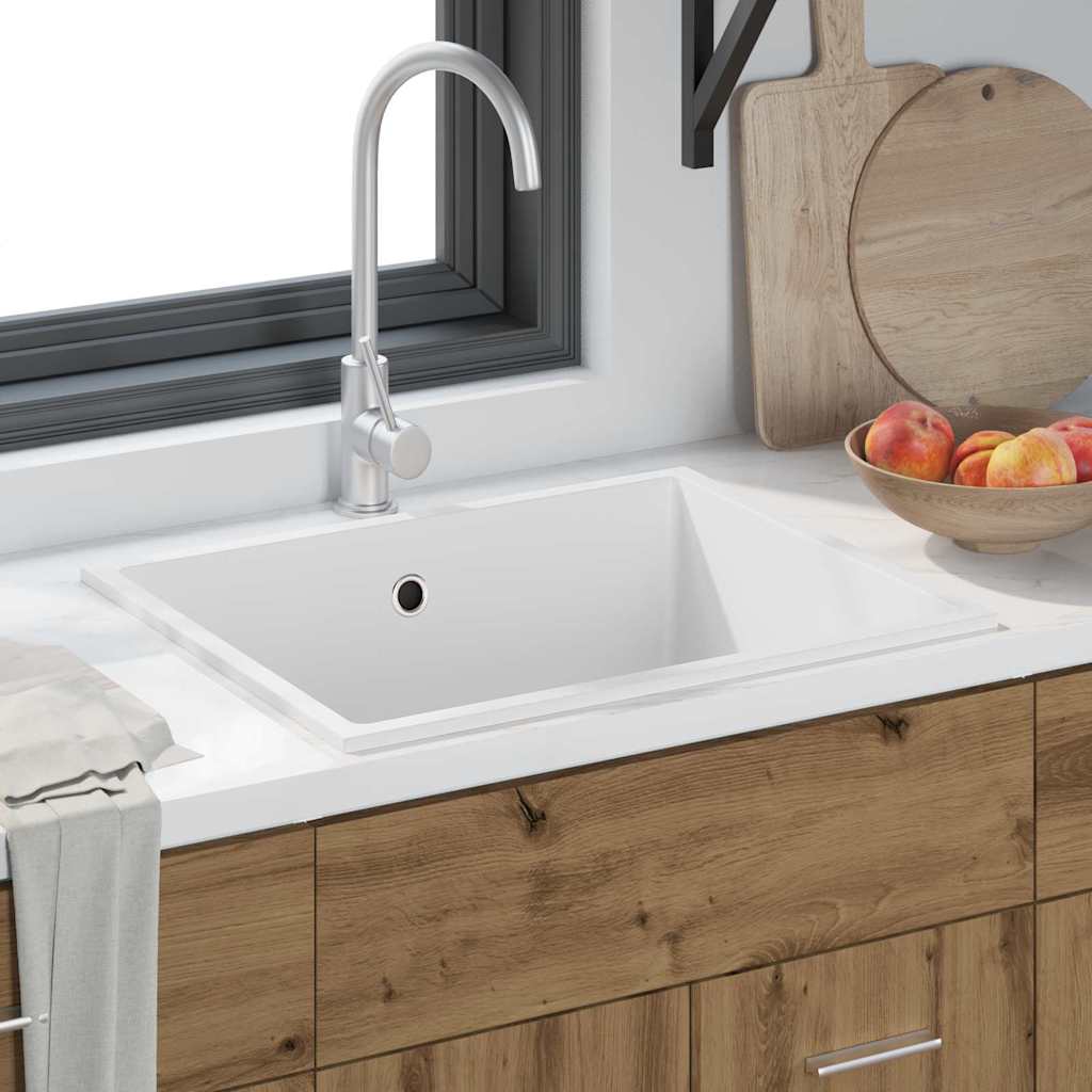 Vidaxl keukenwasbak wit 54 x 44 x 20 cm graniet