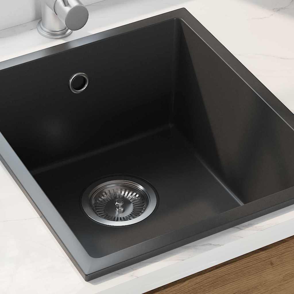 Lavello da cucina VidaXL nero 38 x 44 x 20 cm in granito
