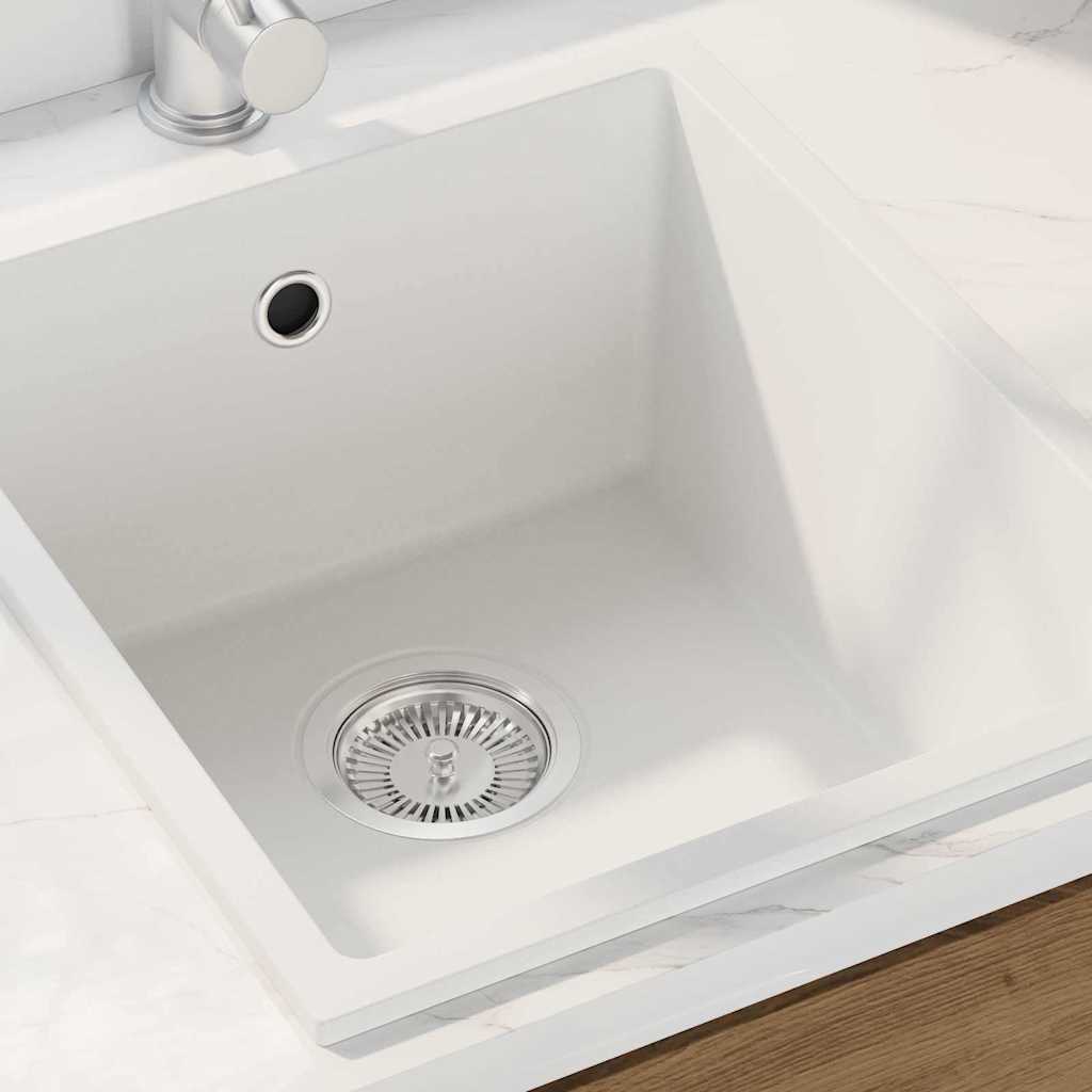 Vidaxx fregadero de cocina granito blanco 38 x 44 x 20 cm