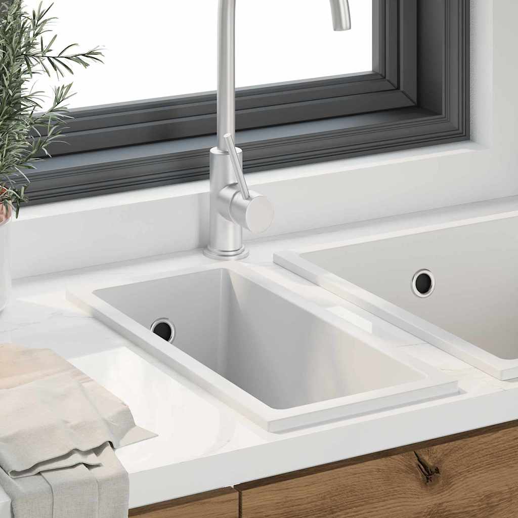 Vidaxl keukenwasbak wit 21 x 44 x 14 cm graniet
