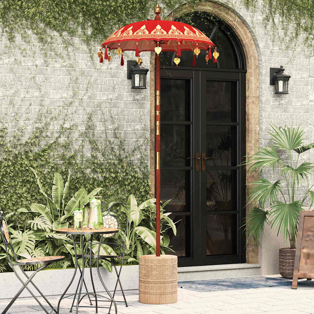 Vidaxl balinese parasol rood 125 x 125 x 260 cm