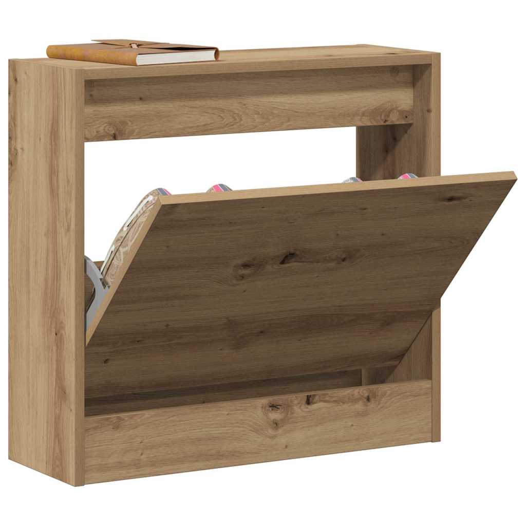 Vidaxx zapatero artesanal roble 60 x 21 x 57 cm madera contrachapada