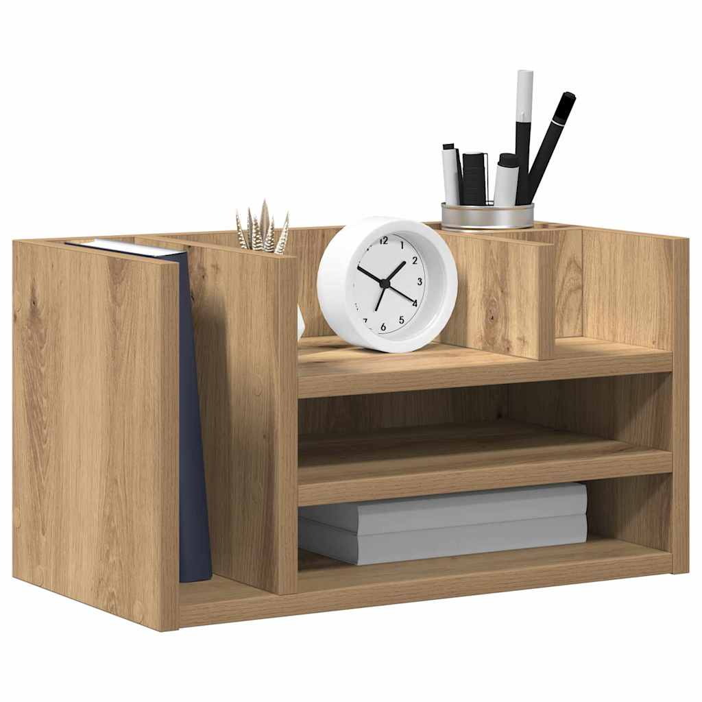 Organizer da scrivania Vidaxx rovere nero 44,5 x 24 x 25 cm rifinito in legno