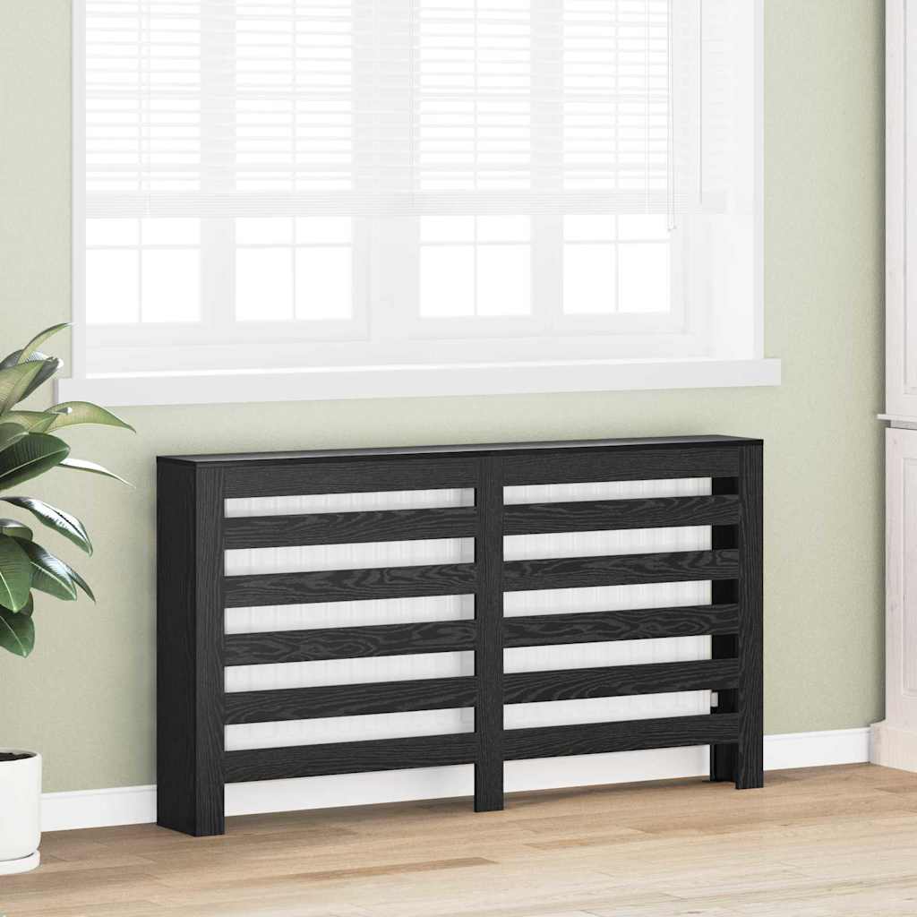 Vidaxl radiatorafdekking zwart eiken 149 x 20 x 82 cm bewerkt hout