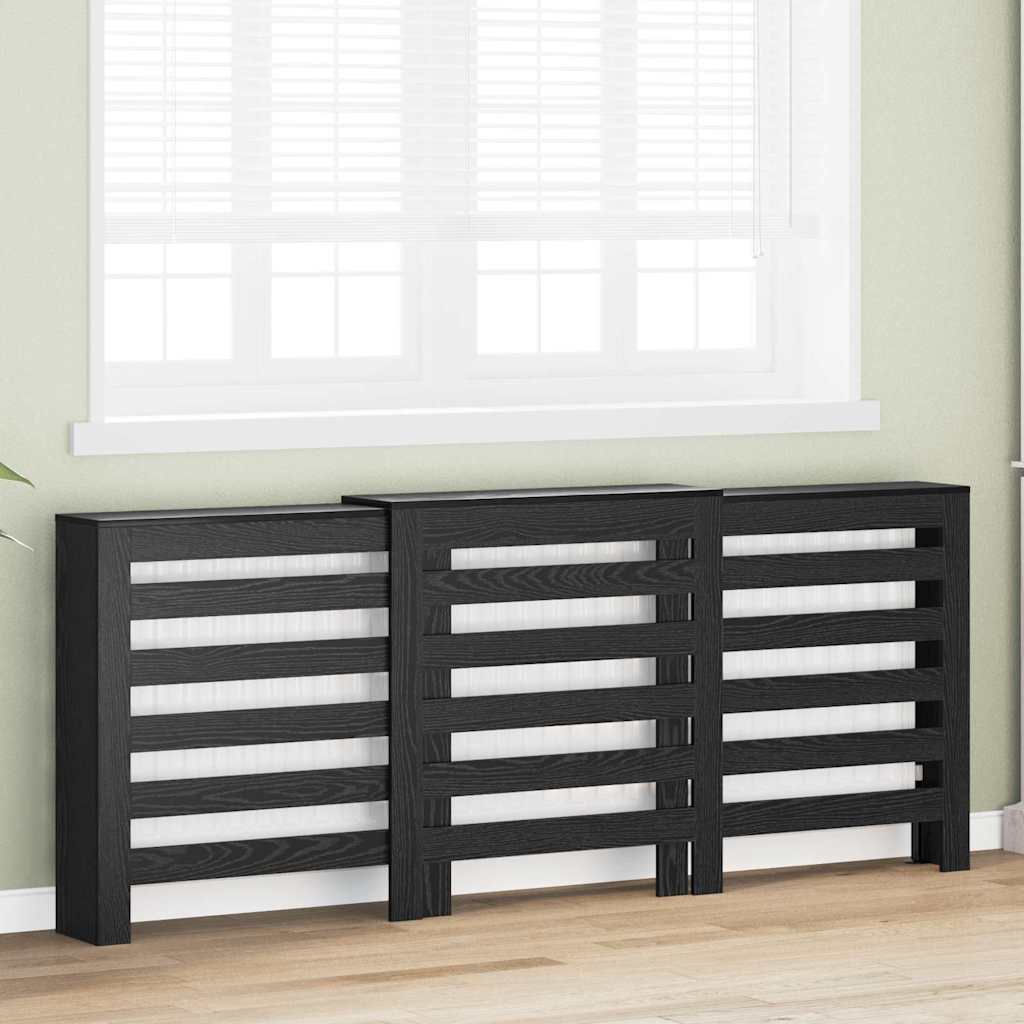 Copritermosifone Vidaxxl rovere nero 205 x 21,5 x 83,5 cm derivati del legno