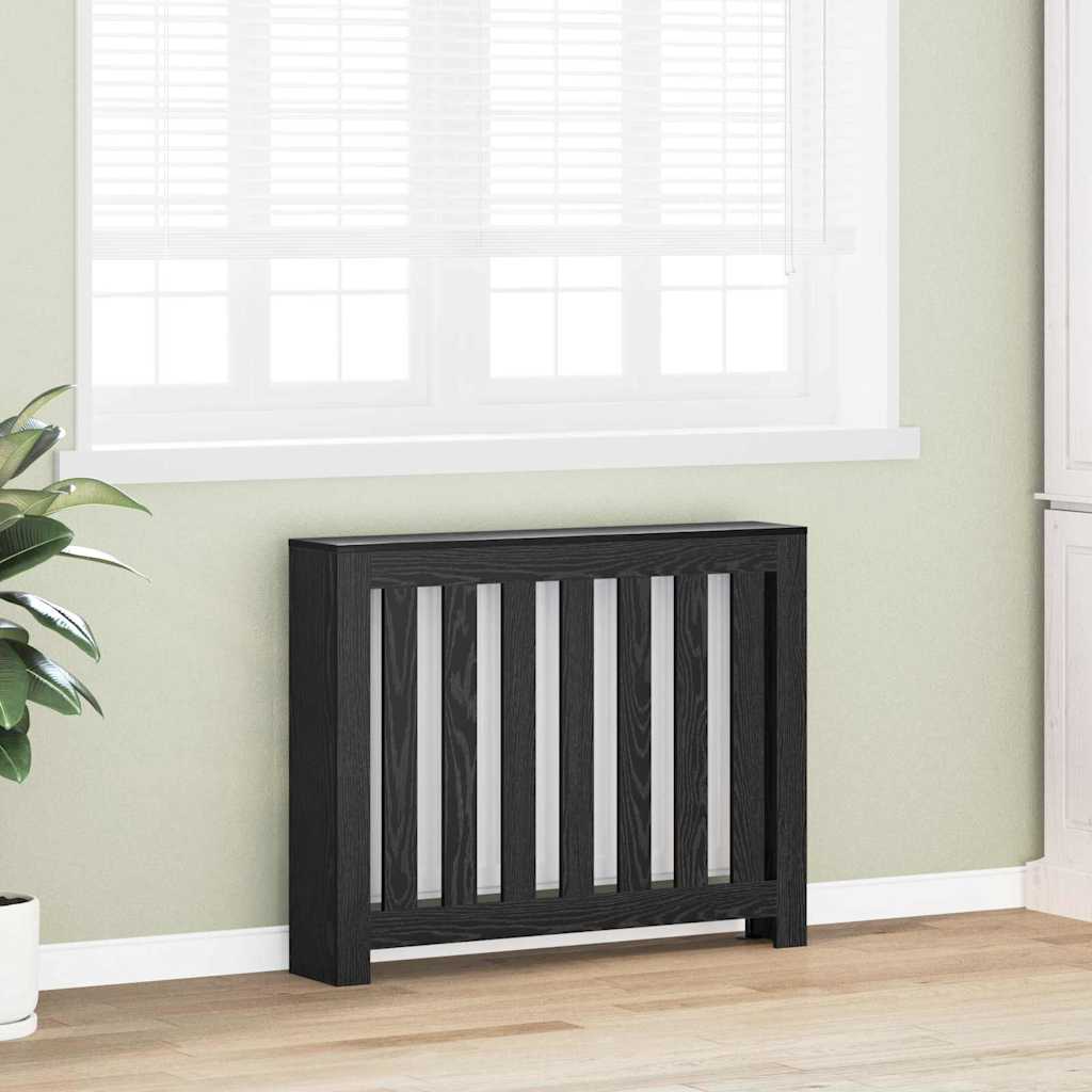 Vidaxl radiatorafdekking zwart eiken 104 x 20 x 82 cm bewerkt hout