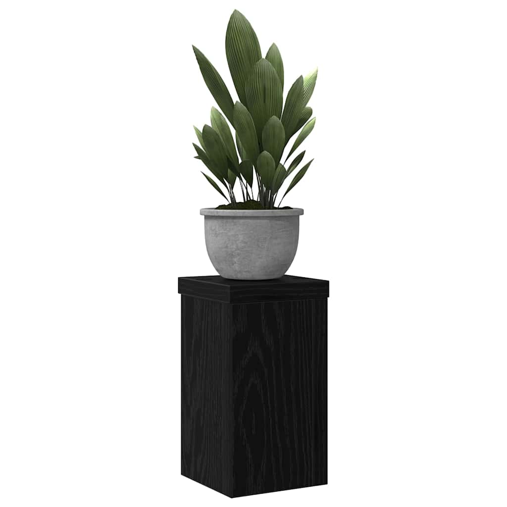 Supporto per piante Vidaxxl 2 pezzi rovere nero 10 x 10 x 18 cm in legno composito