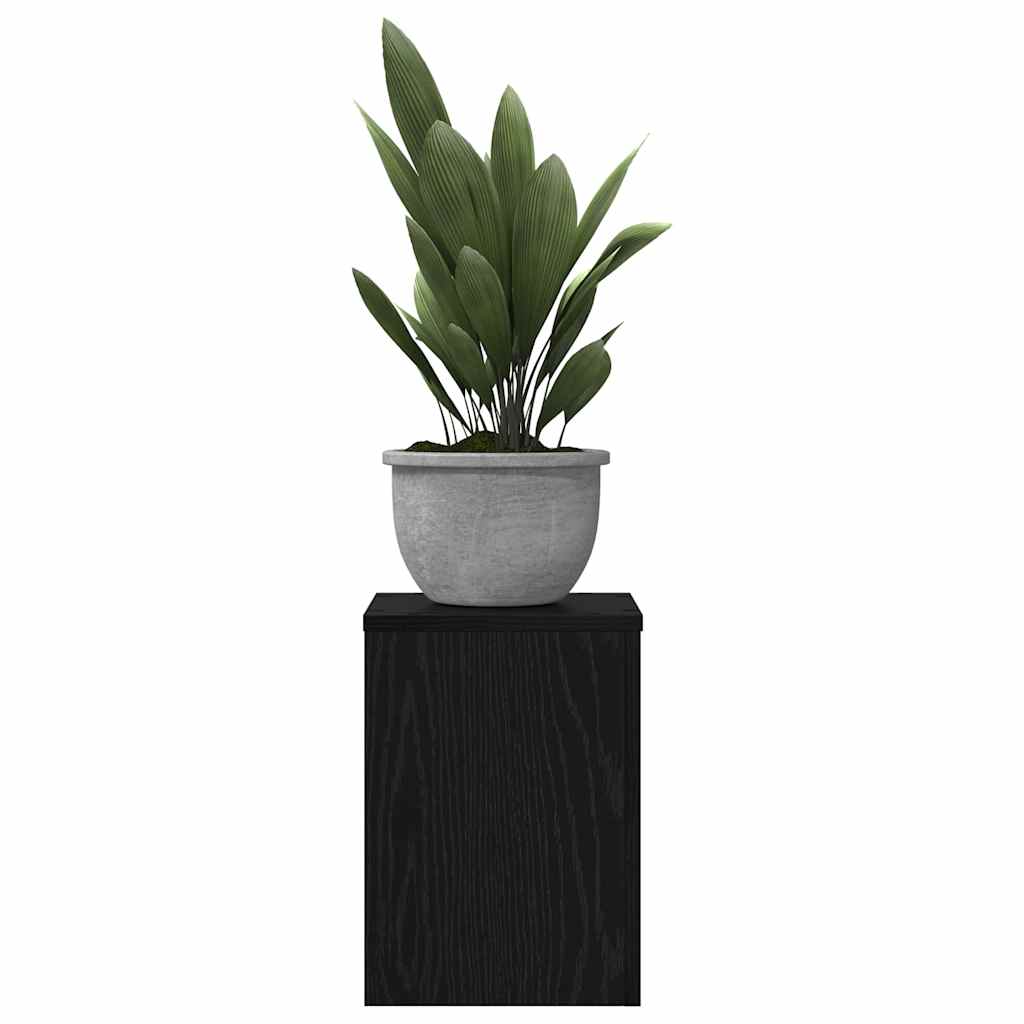 Supporto per piante Vidaxxl 2 pezzi rovere nero 25 x 25 x 35 cm in legno composito