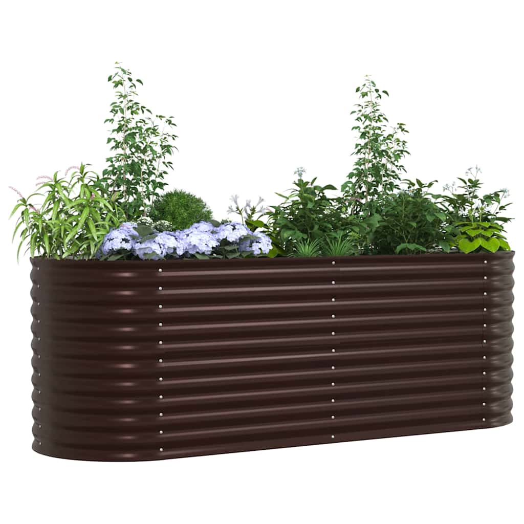 Aiuola rialzata Vidaxx marrone 240 x 80 x 81 cm in acciaio