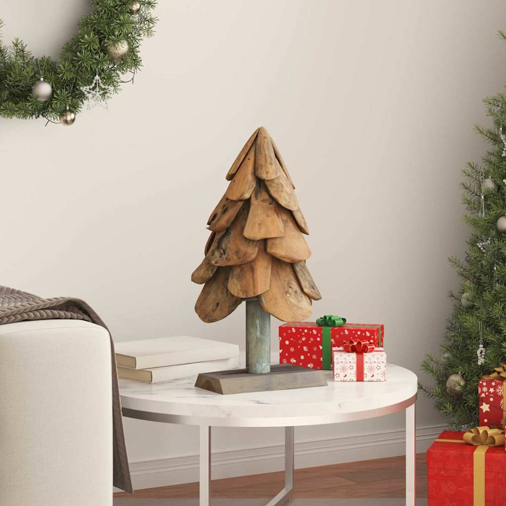 Árbol de Navidad vidaxx con madera maciza de teca marrón estándar de 61 cm