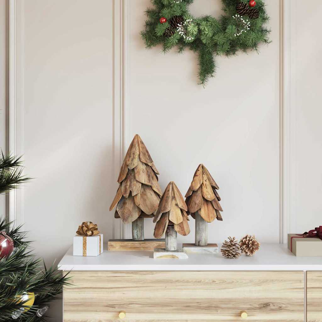 Albero di Natale Vidaxx con 3 pezzi standard in legno massello di teak marrone