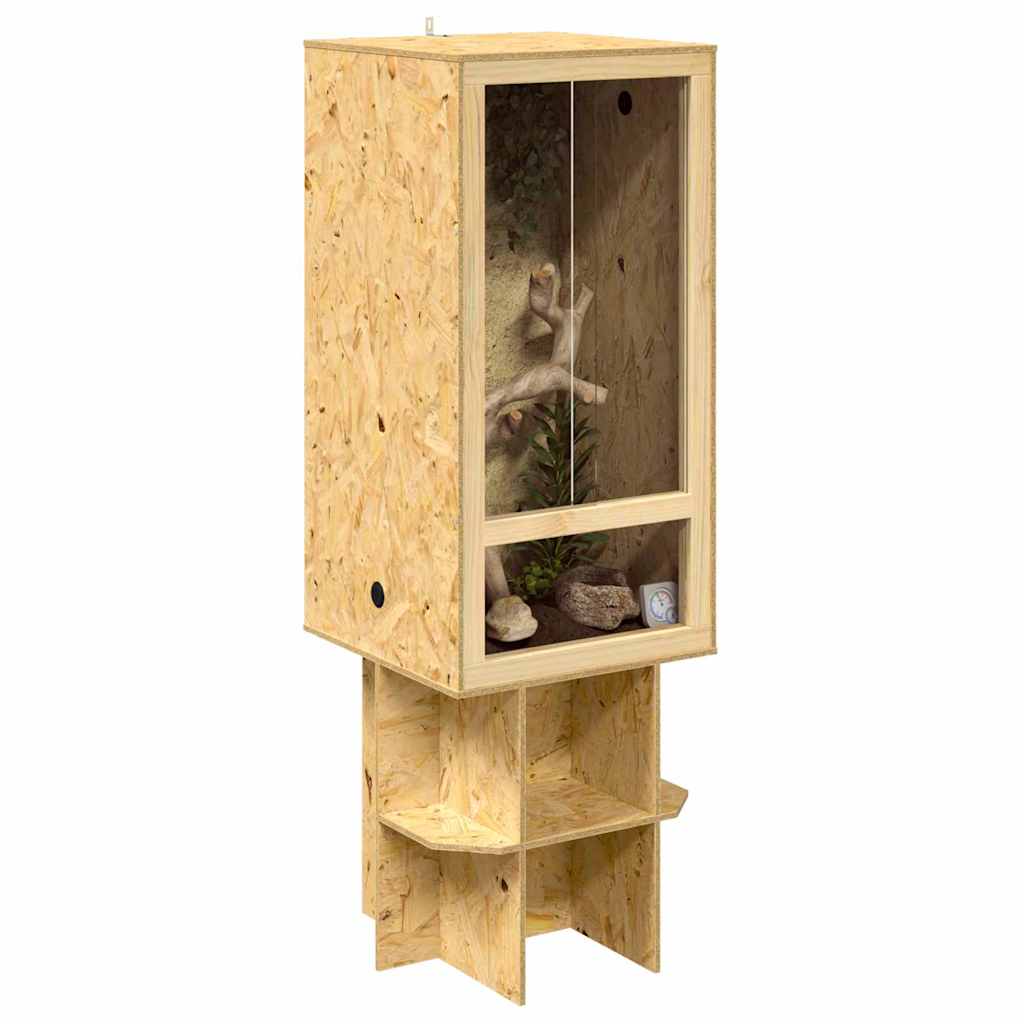 Vidaxl terrario marrón 50 x 50 x 130 cm osb