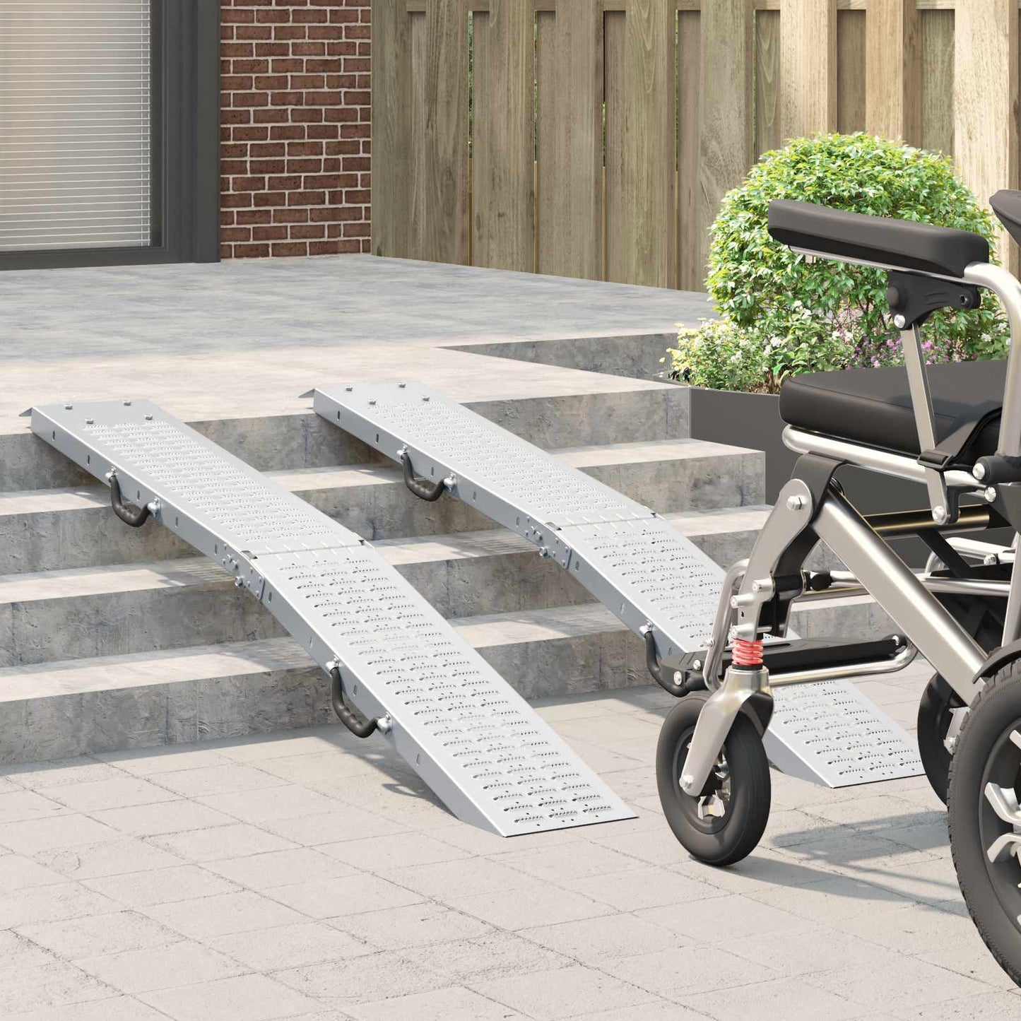 Vidaxl rampa de carga 200 kg 2 uds plata 166 x 23 x 4,5 cm
