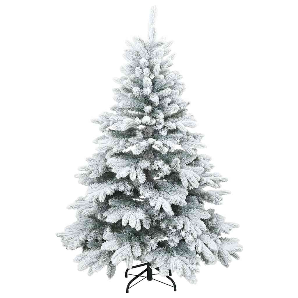Vidaxl albero di Natale artificiale con rami piumati, bianco innevato, 150 cm