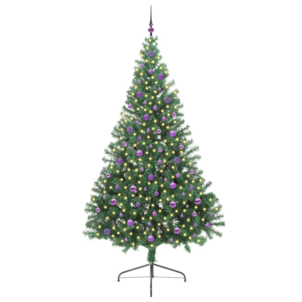 Vidaxx albero di Natale artificiale preilluminato con 300 LED verdi 240 cm in PVC