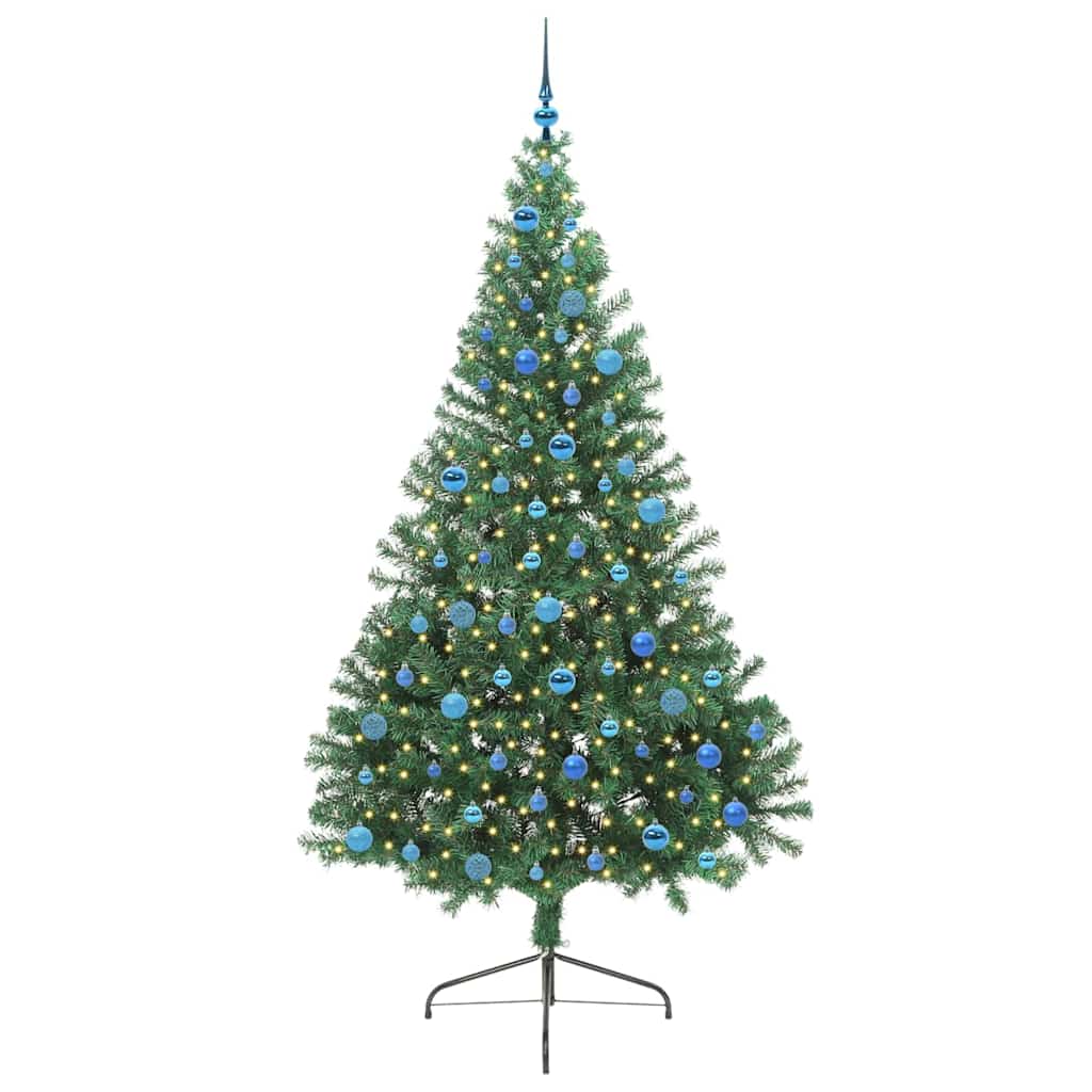 Vidaxx albero di Natale artificiale preilluminato con 300 LED verdi 240 cm in PVC