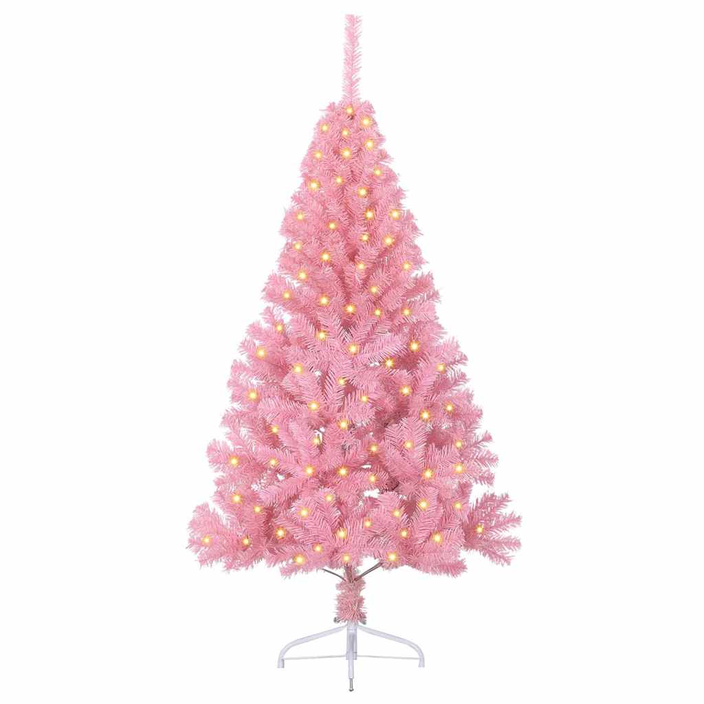 VidaXL albero di Natale artificiale preilluminato con 150 LED rosa 120 cm in PVC