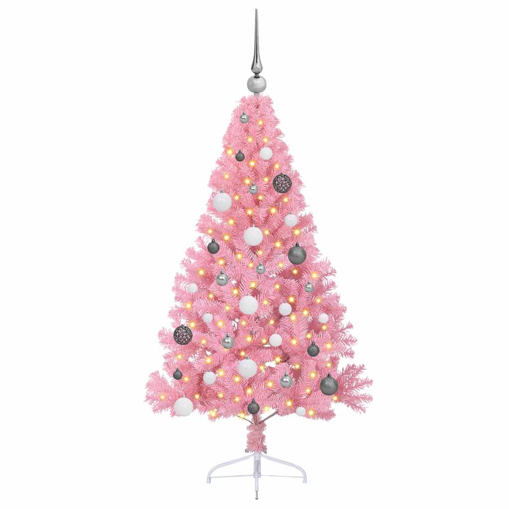 VidaXL albero di Natale artificiale preilluminato con 150 LED rosa 150 cm in PVC