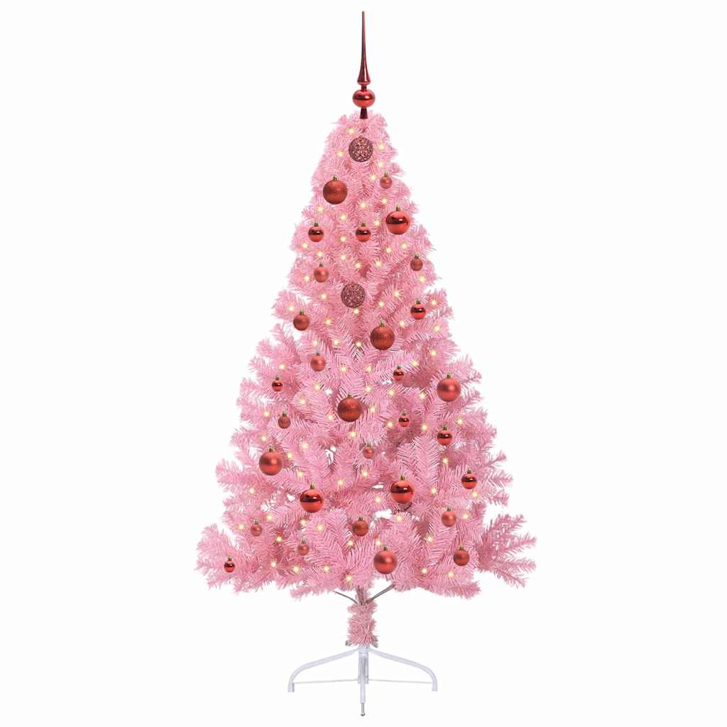 VidaXL albero di Natale artificiale preilluminato con 150 LED rosa 150 cm in PVC