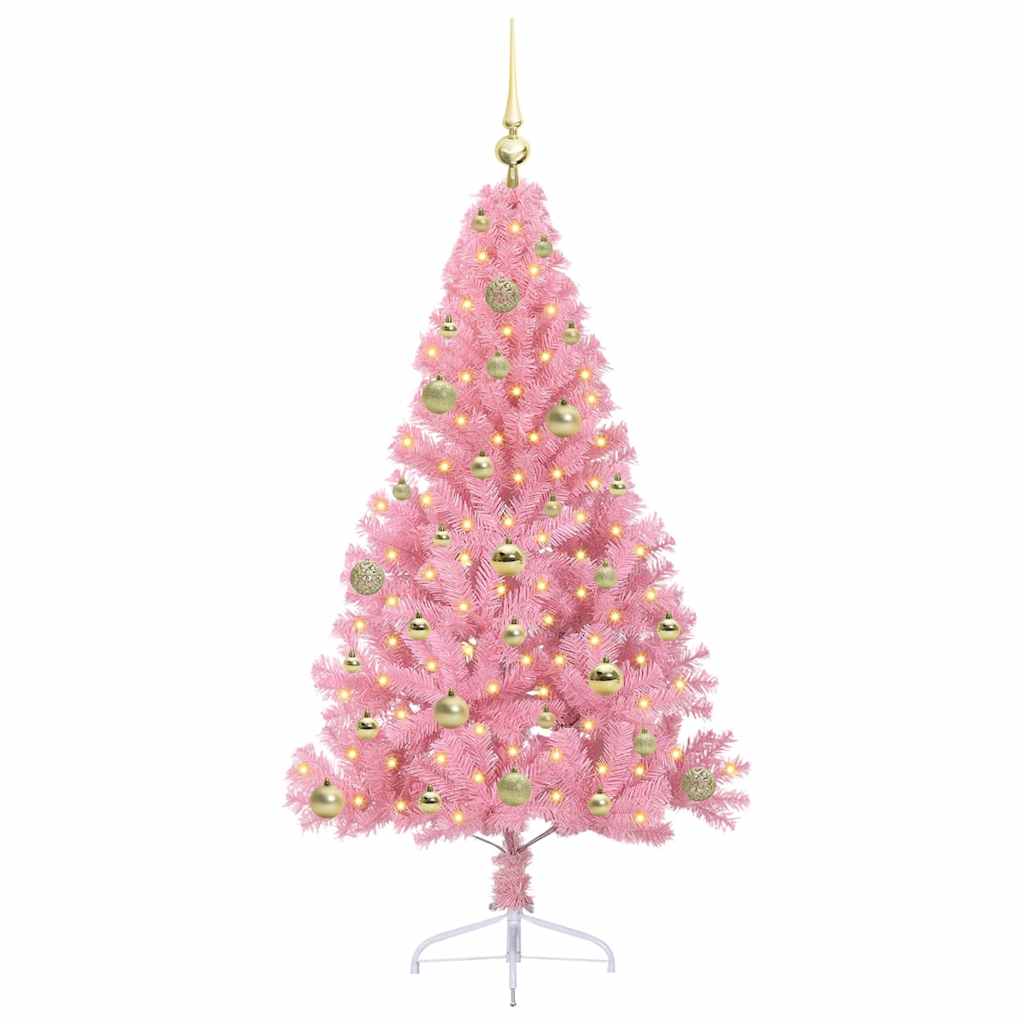 VidaXL albero di Natale artificiale preilluminato con 150 LED rosa 150 cm in PVC