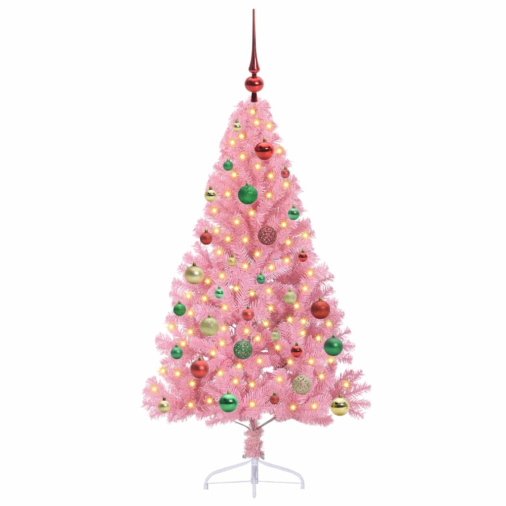 VidaXL albero di Natale artificiale preilluminato con 150 LED rosa 150 cm in PVC
