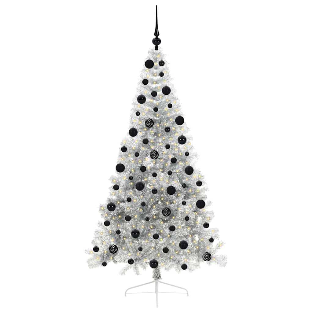 Vidaxx árbol de Navidad artificial preiluminado con 300 LED plateado 210 cm