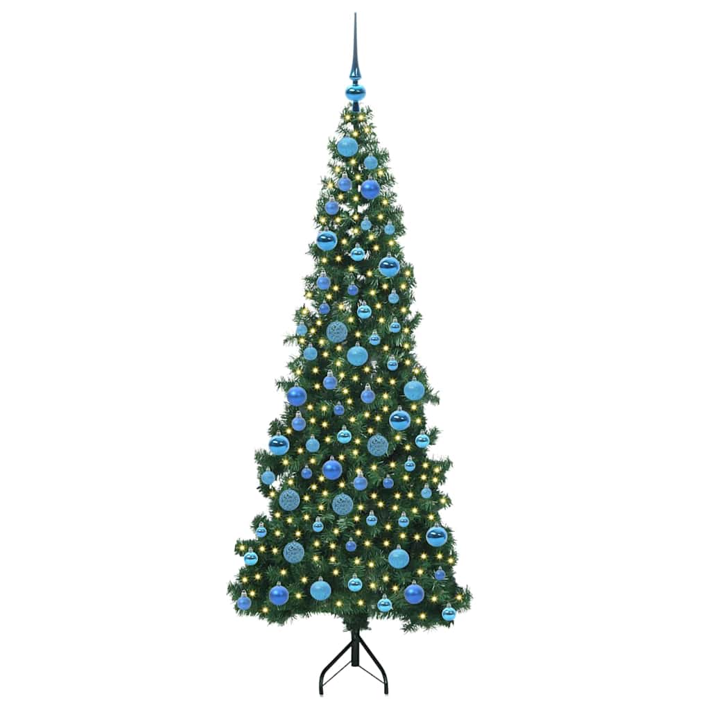 Albero di Natale artificiale angolare Vidaxx con 300 LED verdi 180 cm in PVC e metallo