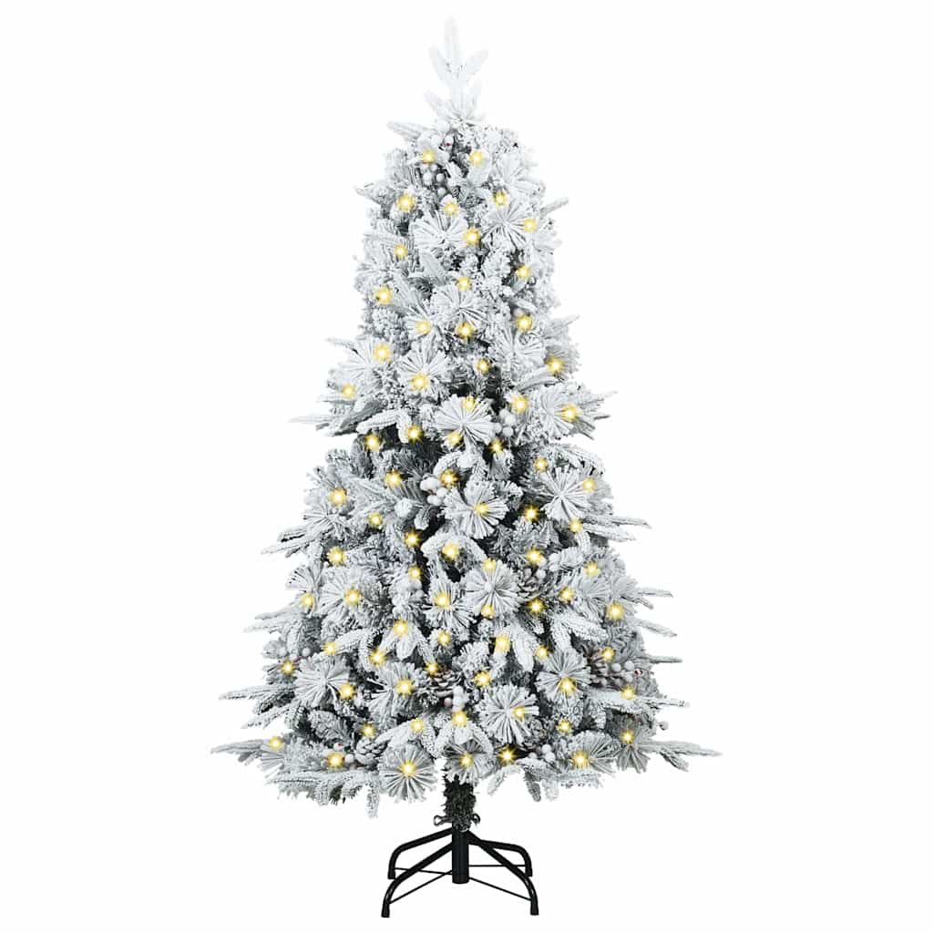 Vidaxx albero di Natale pieghevole artificiale bianco 150 cm PE e PVC