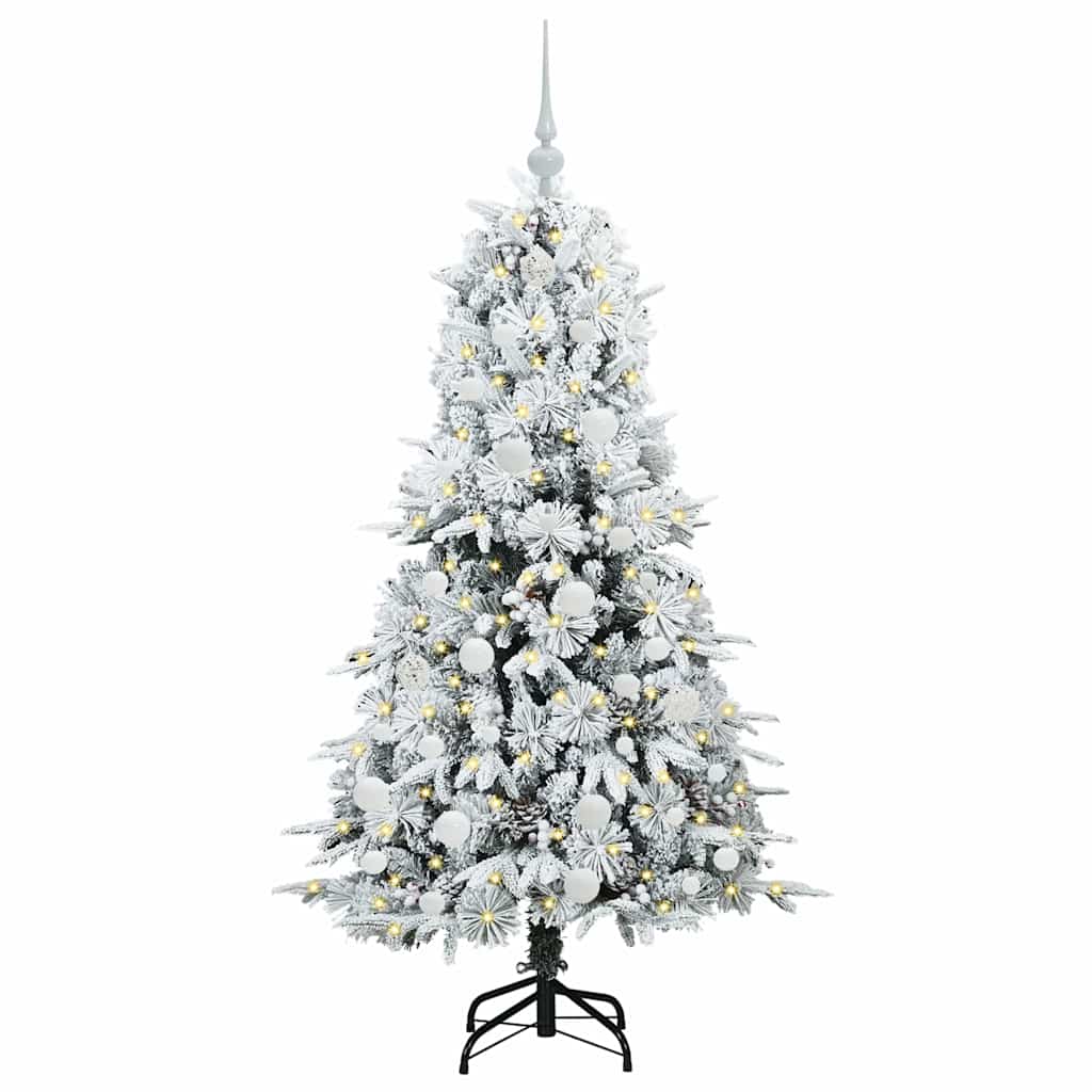 Vidaxx albero di Natale artificiale pieghevole bianco 150 cm PE e PVC