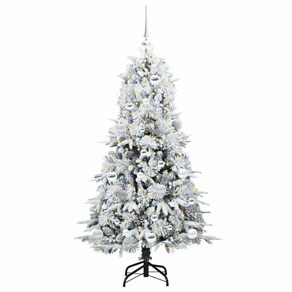 Vidaxx albero di Natale artificiale pieghevole bianco 150 cm PE e PVC
