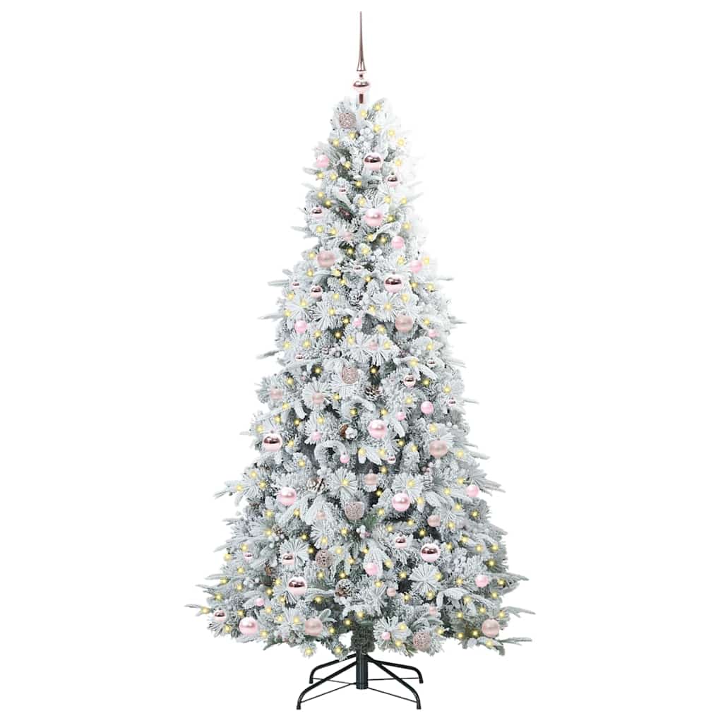 Albero di Natale pieghevole artificiale Vidaxx bianco 210 cm PE e PVC