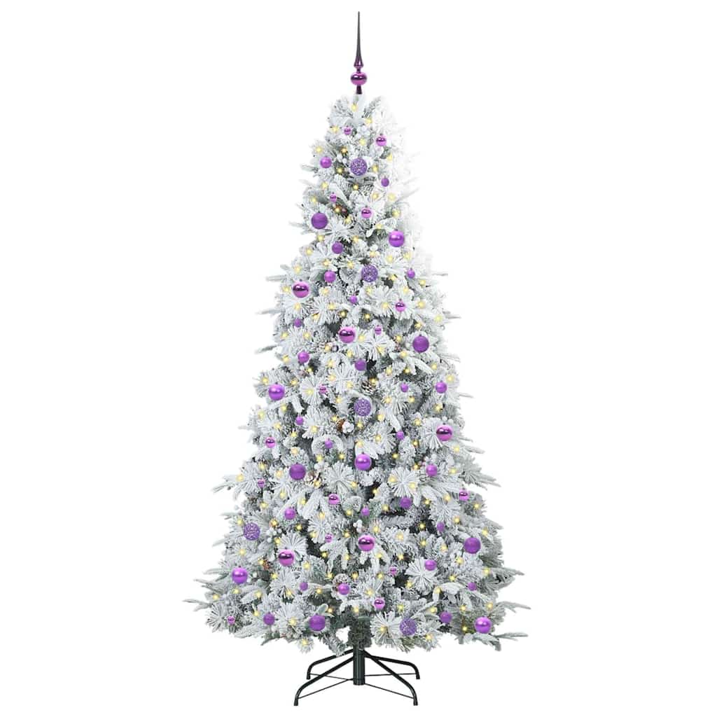 Albero di Natale pieghevole artificiale Vidaxx bianco 210 cm PE e PVC