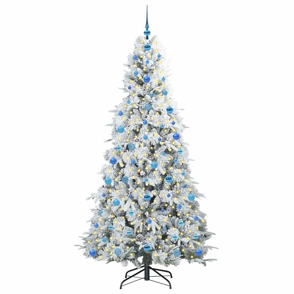Albero di Natale pieghevole artificiale Vidaxx bianco 210 cm PE e PVC