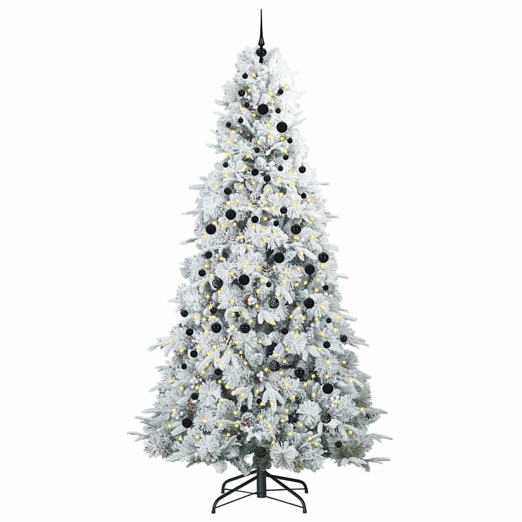Vidaxx albero di Natale artificiale pieghevole bianco 240 cm PE e PVC
