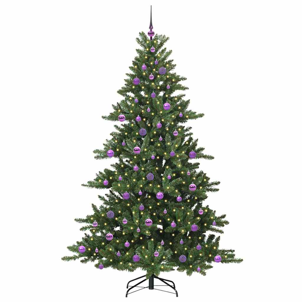 Vidaxx albero di Natale artificiale pieghevole verde 210 cm in PVC e acciaio