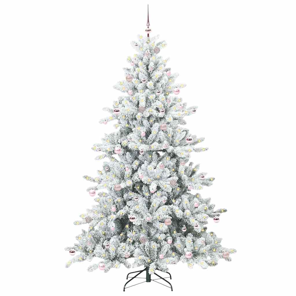 Vidaxl kunstmatige inklapbare kerstboom wit 240 cm pvc en staal