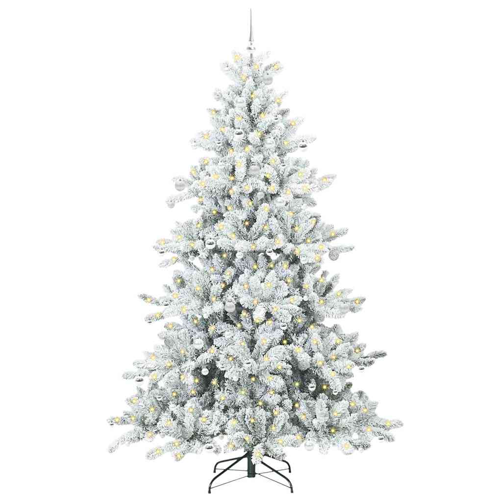 Vidaxl kunstmatige inklapbare kerstboom wit 240 cm pvc en staal