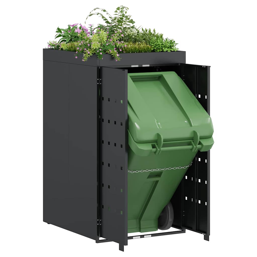 Carro de almacenamiento giratorio Vidaxl con techo de jardinera para contenedor individual de 240 litros