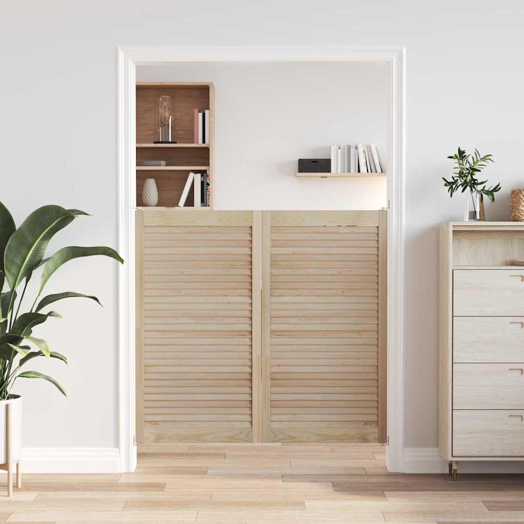 Vidaxx puerta de armario 2 piezas madera de pino maciza natural 110 x 2,1 x 59,5 cm