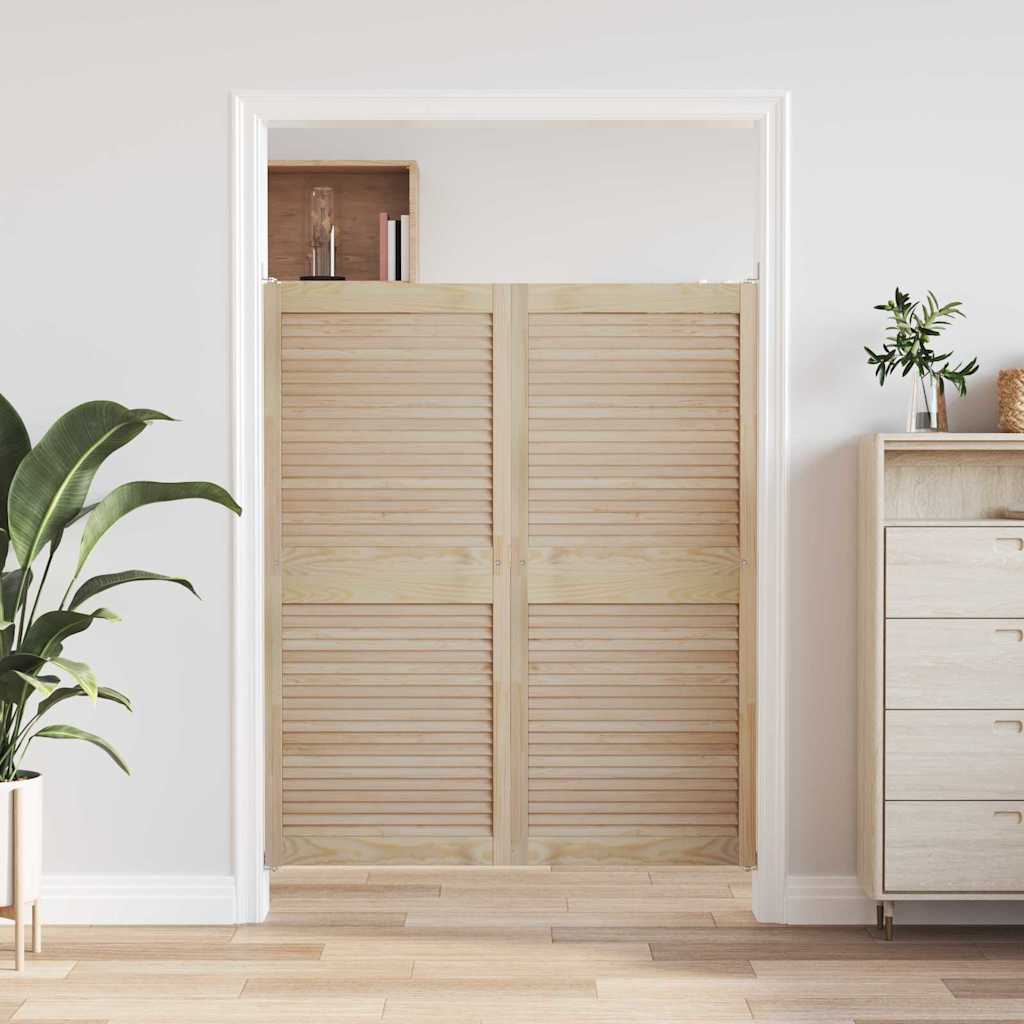 Vidaxx puerta de armario 2 piezas madera de pino maciza natural 140,5 x 2,1 x 59,5 cm