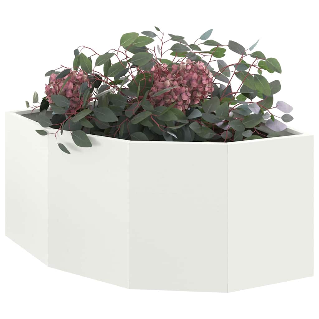 Vidaxl hoek plantbak wit 60 x 60 x 35 cm staal