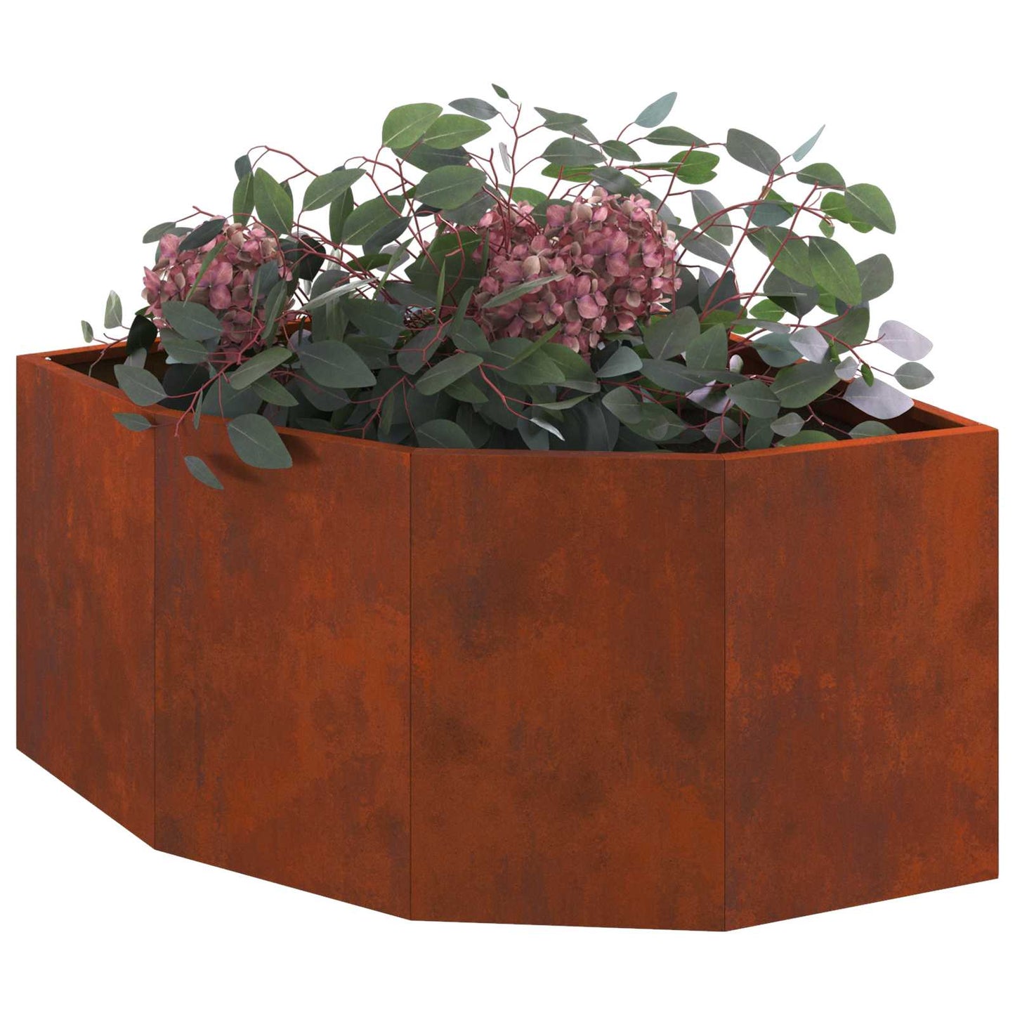 Jardinera de esquina vidaxx oxidada 60 x 60 x 35 cm acero corten