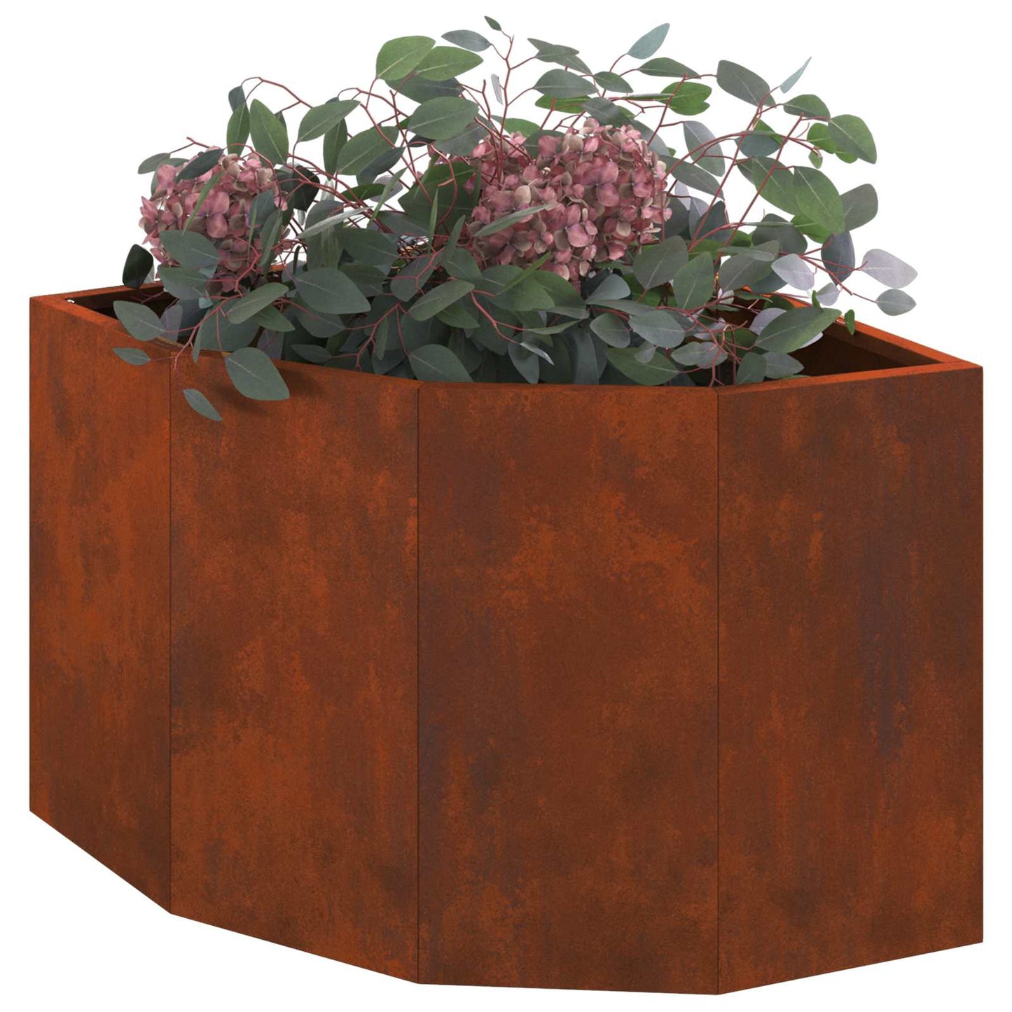 Fioriera angolare Vidaxx arrugginito 45 x 45 x 35 cm in acciaio corten