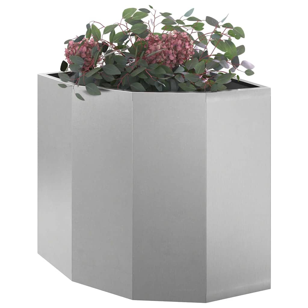 Jardinera de esquina vidaxx plata 45 x 45 x 50 cm acero inoxidable