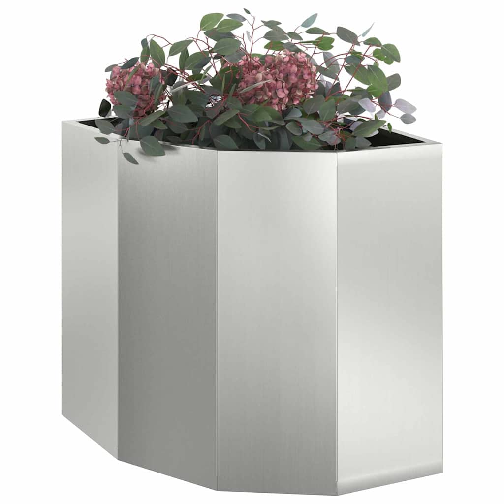 Vidaxl hoek plantbak zilver 45 x 45 x 50 cm gegalvaniseerd staal