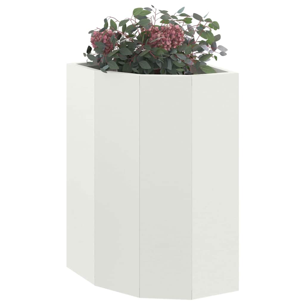 Vidaxx jardinera de esquina blanco 30 x 30 x 50 cm acero